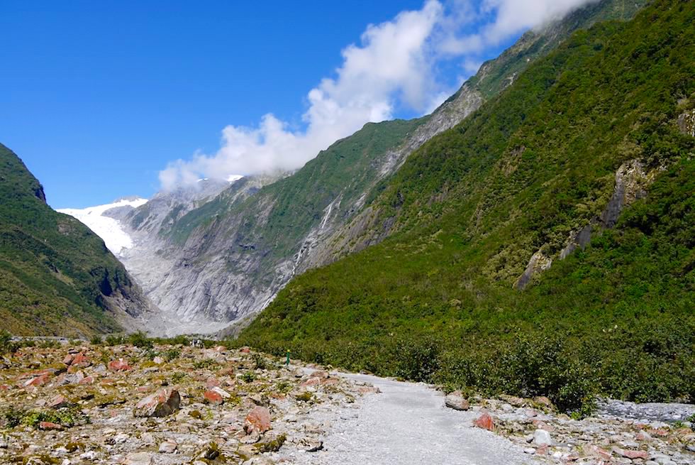 Gletschertal Wanderung - Franz Josef Gletscher - Westland National Park - Südinsel Neuseeland