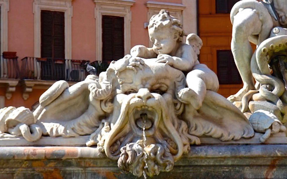 Fontana-del-Nettuno an der Piazza Navona in Rom Italien