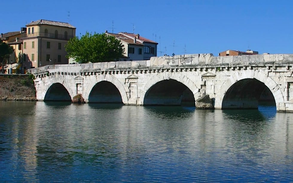 Bridge near Rimini at Ardriatic Sea in Italy