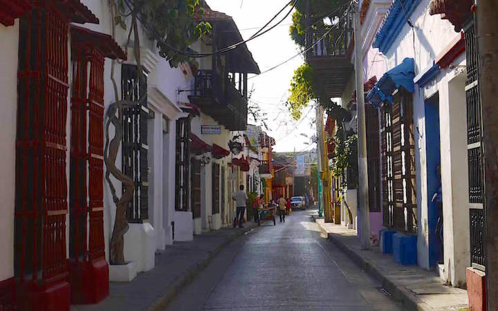 Lovely Streets and houses Cartagena Colombia