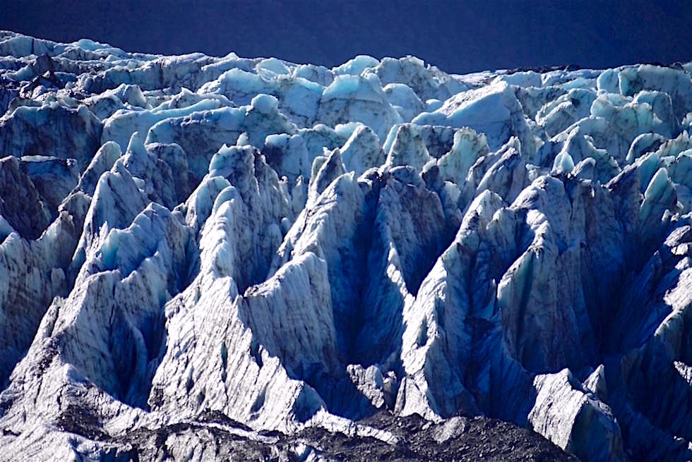 Faszination Fox Gletscher: Gletscherfeld am Fox Glacier in Westland- Neuseeland Südinsel