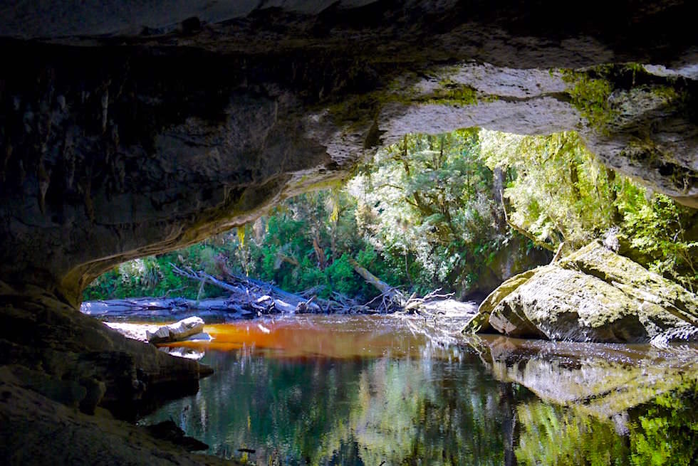 Blick aus der Moria Cave - Oparara Basin - Westküste der Südinsel Neuseelands