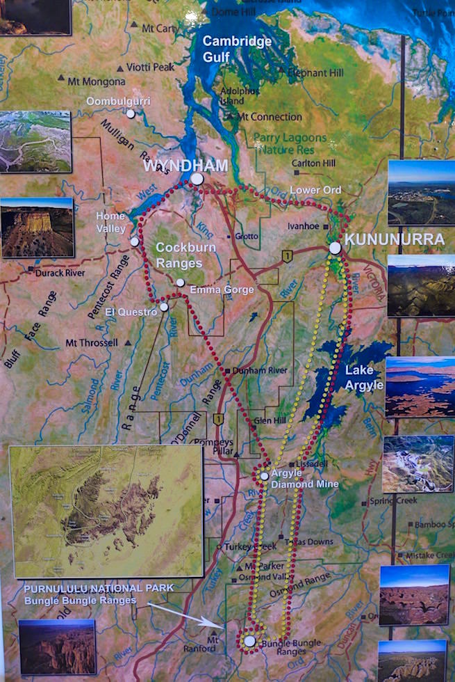 Bungle Bungle & Cockburns Explorer - Karte - Kingfisher Tours - Kimberley, Western Australia