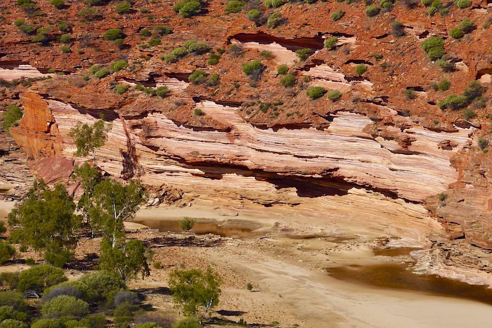 Typische rot-weiße Gesteinsschichten in der Murchison Gorge - Kalbarri National Park - Western Australia