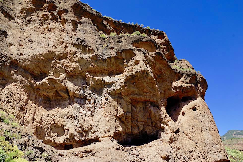 Acusa Seca - Höhlen ausgebaut zu Getreidespeichern - Artenara - Gran Canaria