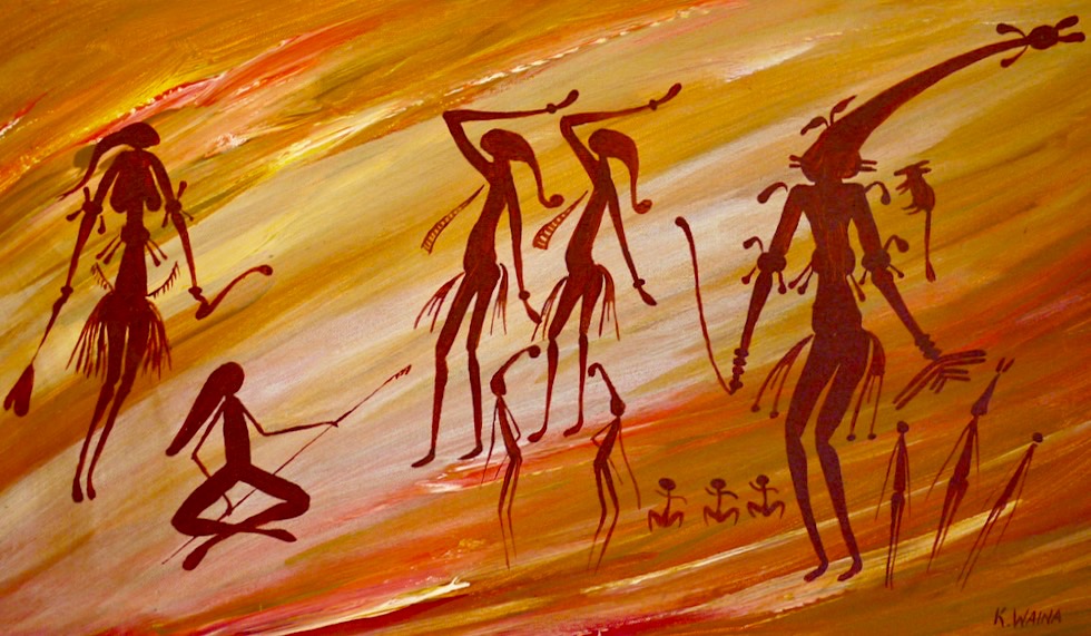Bradshaw Figuren oder Gyorn Gyorn, Gwion Gwion - Aboriginal Kunst - Kimberley - Western Australia