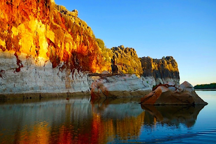 Geikie Gorge - Abendstimmung & leuchtende Farben - Fitzroy River - Kimberley - Western Australia