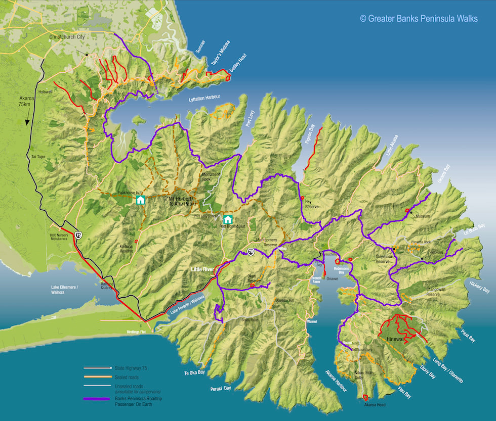 Greater Banks Peninsula Roadtrip & Wanderungen vpn Passenger on Earth - Chanterbury - Südinsel Neuseeland