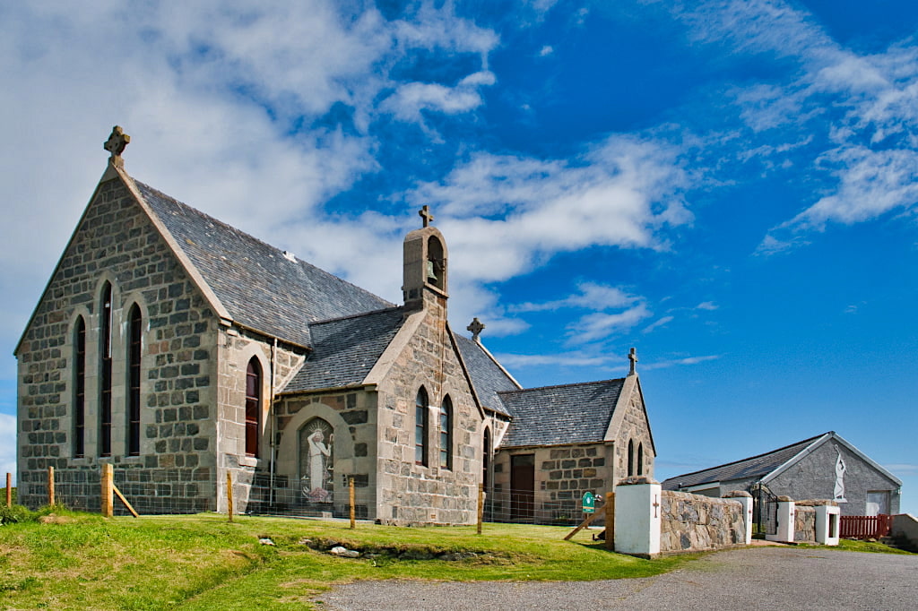St Barr Church bei Northbay - Der Schutzheilige der Insel Barra - Äußere Hebriden